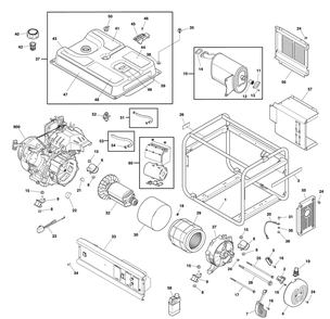 Main Unit Diagram and Parts List for 030793-00  Briggs and Stratton Generator